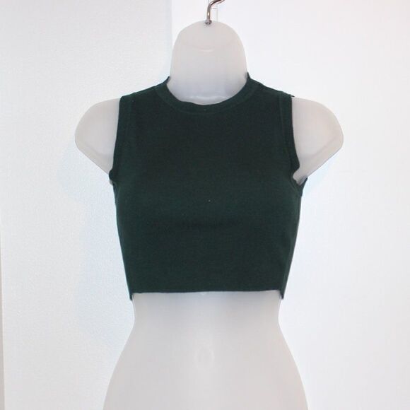 Zara Green Crop Top Women Small - Picture 1 of 7